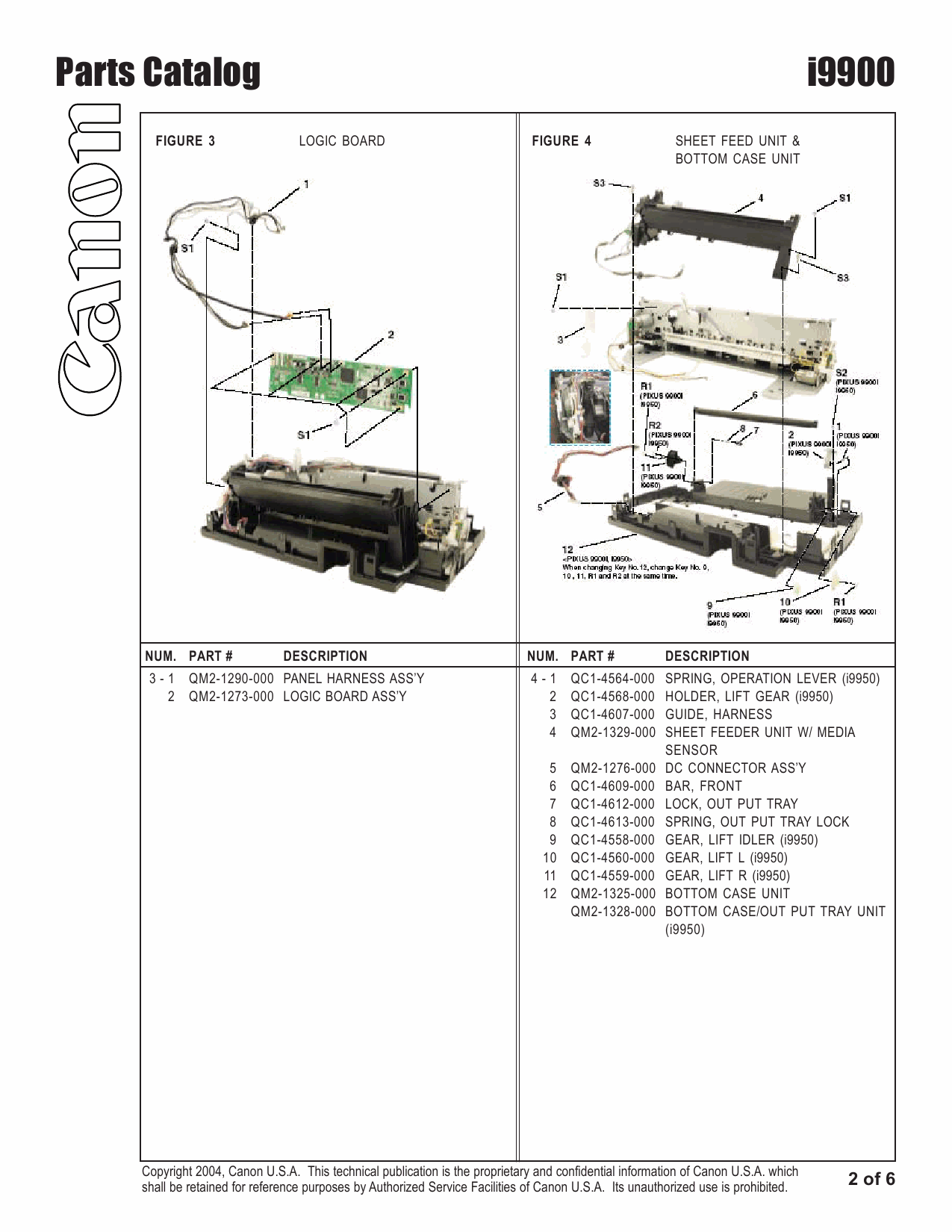 Canon PIXUS i9900 i9950 Parts Catalog Manual-3
